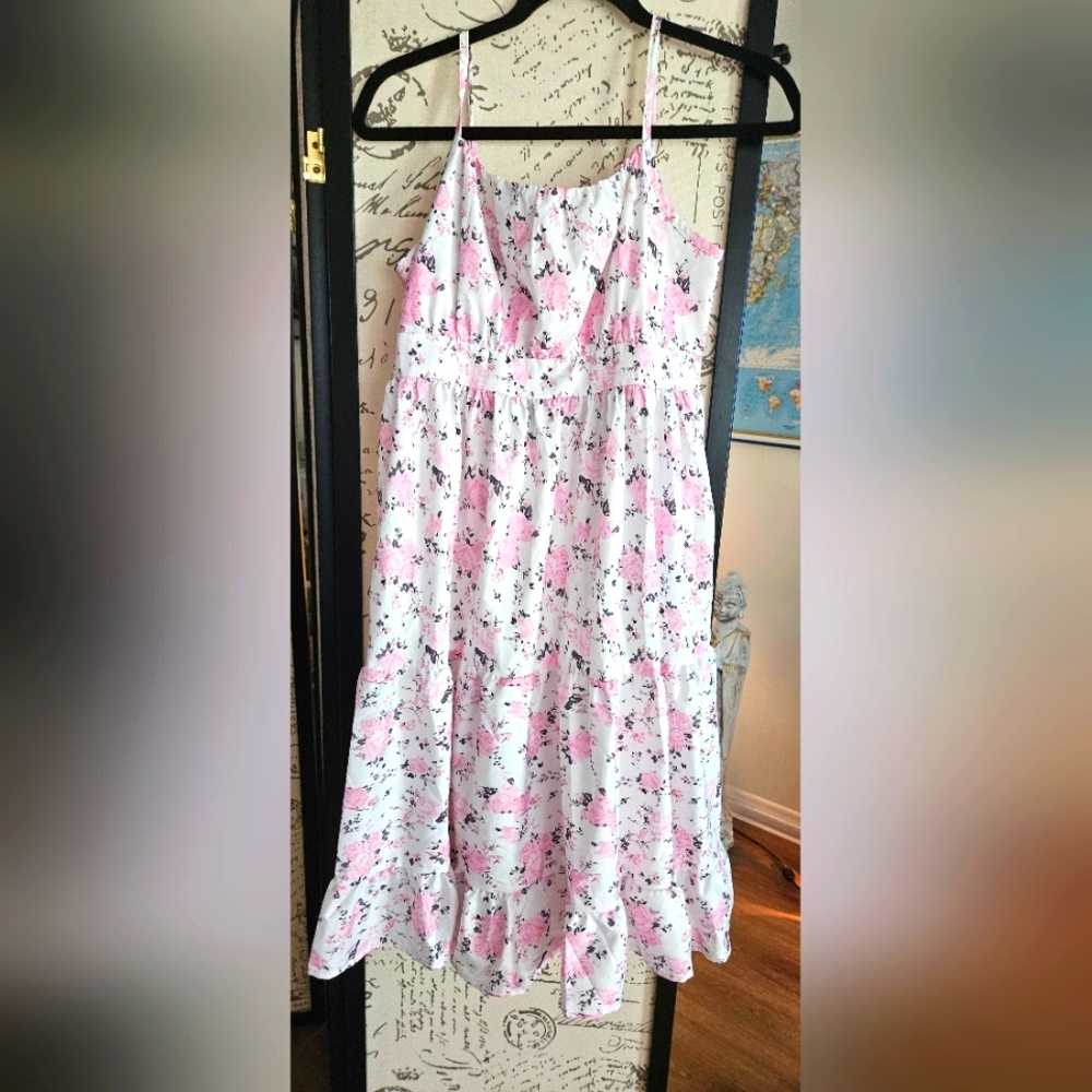 Floral Pink and White Sundress